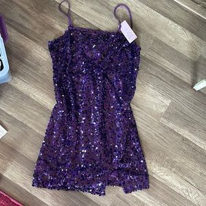 Purple sequin dress